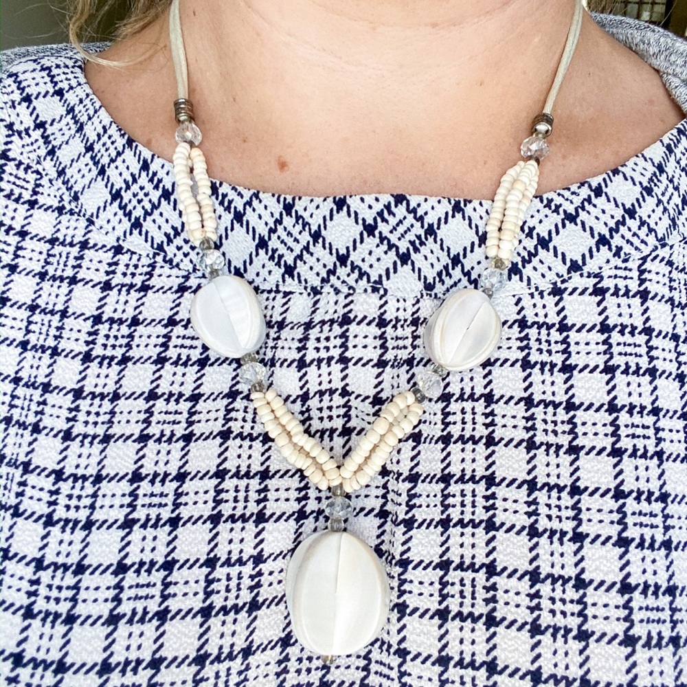 Beachy Neutral Statement Necklace - image 2